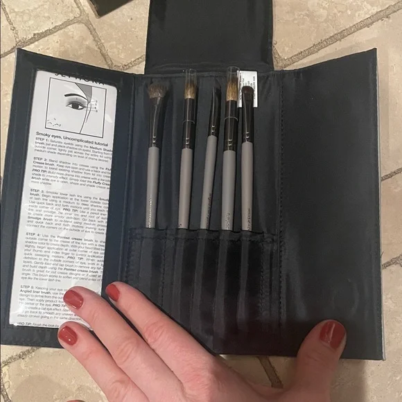 SEPHORA Makeup Brush Set Gray Leather Wallet - Picture 3 of 7